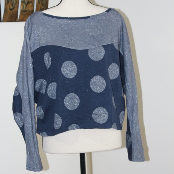 Anthropologie, 9-H15 STCL Polka Dot crop shirt. C5 - Picture 4 of 11